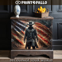 Héros de cowboy américain hors-la-loi avec drapeau