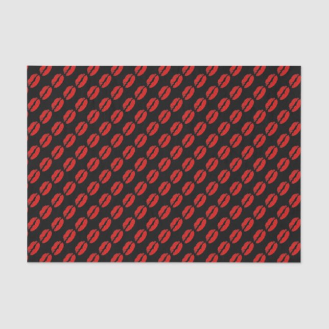 Papier Mousseline Heureuse Sainte-Valentin Red Lips (Recto)