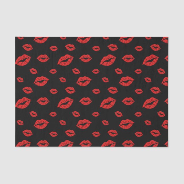 Papier Mousseline Heureuse Sainte-Valentin Red Lipstick Blot Kiss (Recto)