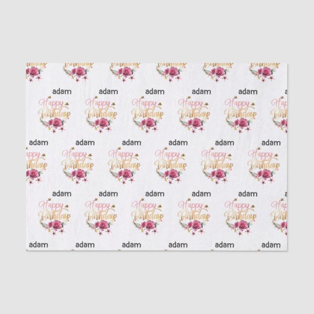 Papier Mousseline heureux anniversaire moderne (Recto)