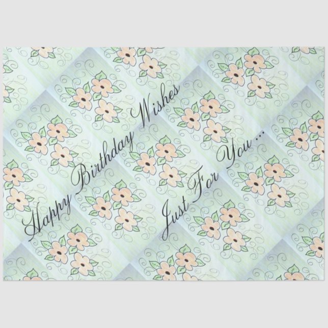 Papier Mousseline Heureux voeux d'anniversaire (Recto)