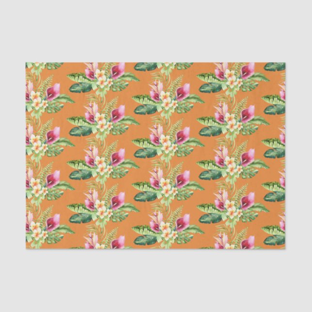 Papier Mousseline Hibiscus Botanique Tropical Feuilles N'importe que (Recto)