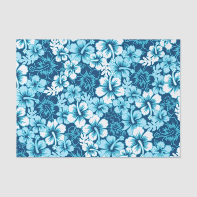 Papier Mousseline hibiscus floral surf (Recto)