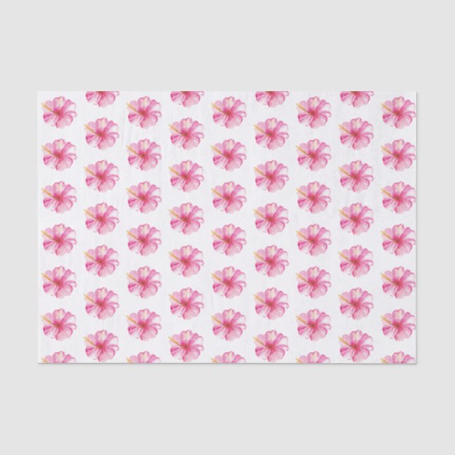 Papier Mousseline Hibiscus rose tropical (Recto)