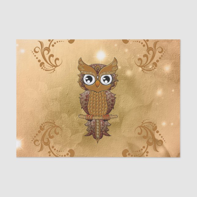 Papier Mousseline Hibou d'or merveilleux (Recto)