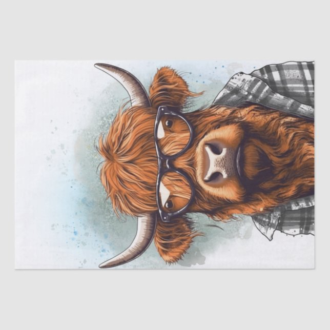 Papier Mousseline Highland Cow Bro Funny Highland Bull (Recto)