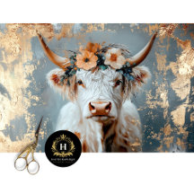Highland Cow Rustic Boho Farmhouse Decoupage