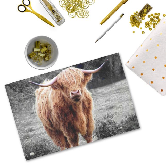 Papier Mousseline Highland Cow Scotland Russe (Créateur téléchargé)