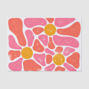 Papier Mousseline Hippie de puissance de fleur orange et rose des an
