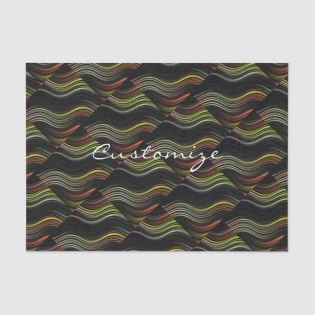 Papier Mousseline hippie ondulé des années 70 super psychédélique (Recto)