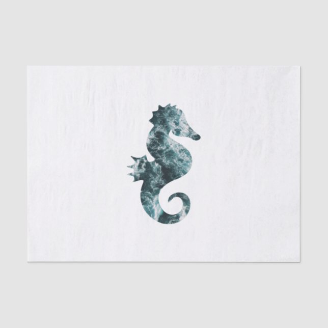 Papier Mousseline Hippocampe abstrait d'aqua (Recto)