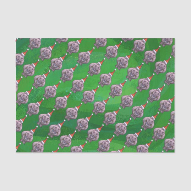 Papier Mousseline Hippopotame dans le motif de casquette de Père (Recto)