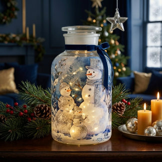 Papier Mousseline Hiver Enchanté Trois Bonhommes de Neige Festifs TM