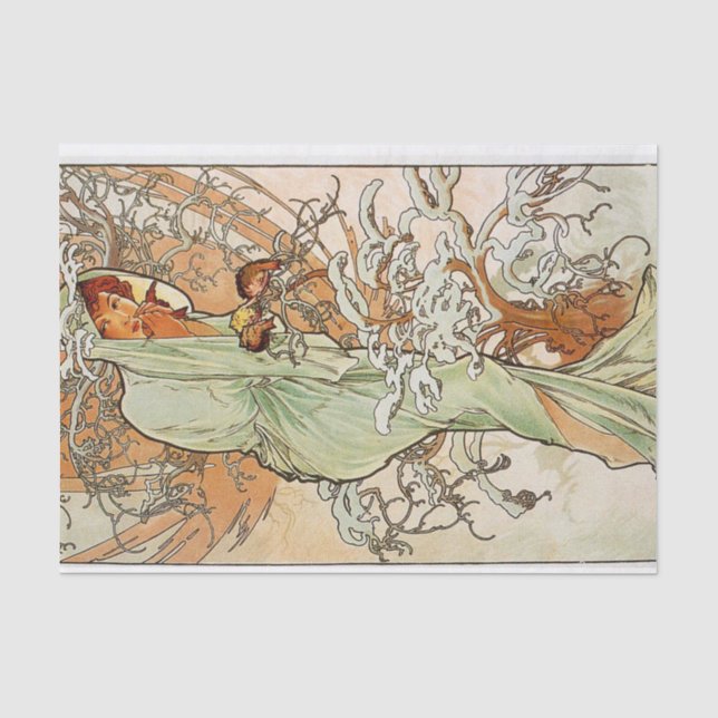 Papier Mousseline Hiver par Alphonse Mucha (Recto)