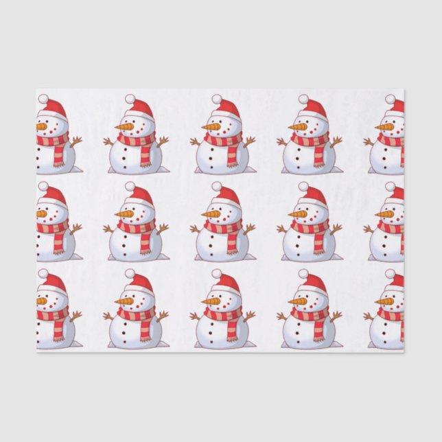 PAPIER MOUSSELINE HIVER SNOWMAN (Recto)