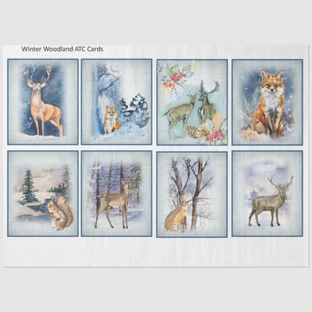 Papier Mousseline Hiver Woodland Insemera Series Design 11 (Recto)