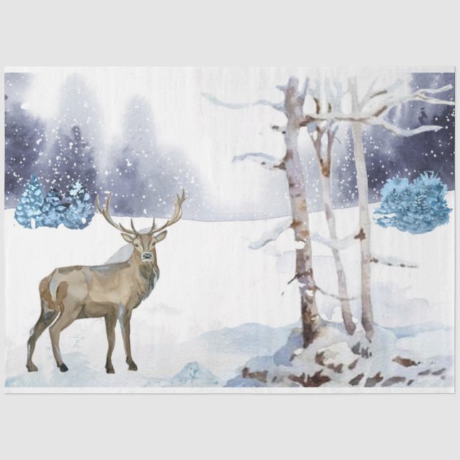 Papier Mousseline Hiver Woodland - Série d'accent Design 1 (Recto)