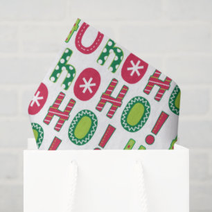 Papier Mousseline Ho Ho Ho Christmas Fun Modern Rouge Vert Motif