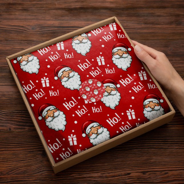 Papier Mousseline Ho ! Ho ! Ho ! Père Noël | Papier de tissus de Noë (Créateur téléchargé)