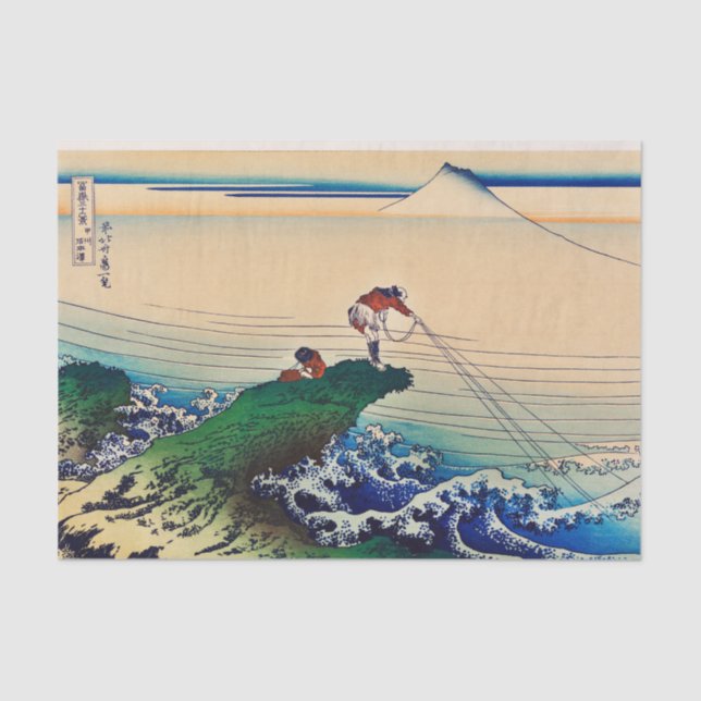 Papier Mousseline HOKUSAI JAPONAIS BLOC EN BOIS IMPRIMER Papier Tiss (Recto)