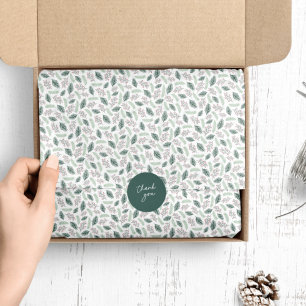 Papier Mousseline Holly and Pine   Patterned