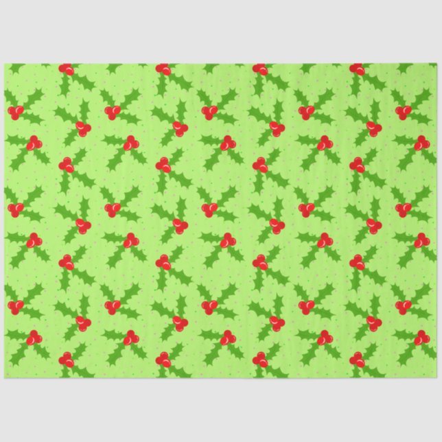 Papier Mousseline Holly et dots_green (Recto)