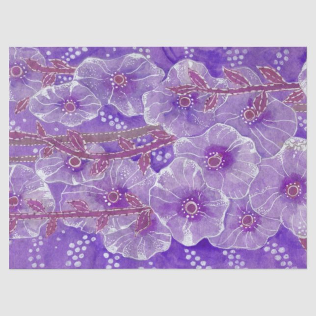 Papier Mousseline Hollyhock Malva Malva Purge Violet Fleur Florale (Recto)