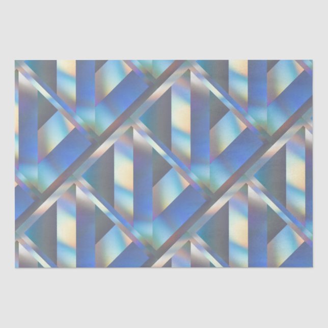 Papier Mousseline Hologramme géométrique moderne Pastel Rainbow Part (Recto)