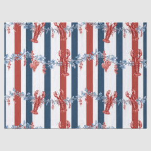 Papier Mousseline Homard Rouge Blanc Bleu Patriotique Étoiles (4)