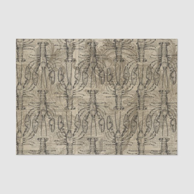 Papier Mousseline Homard vintage (Recto)