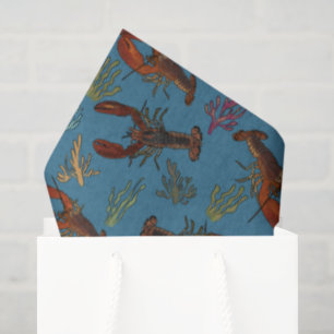 Papier Mousseline Homards en mer Motif Illustré