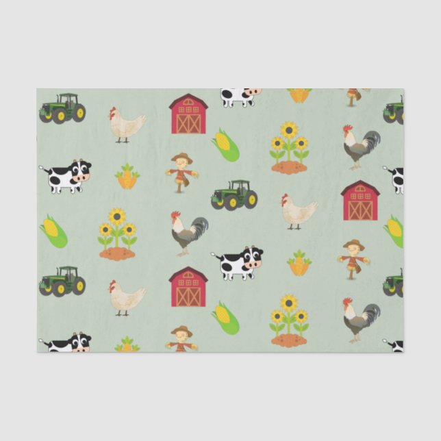 Papier Mousseline Homestead et ferme et animaux de ferme  (Recto)