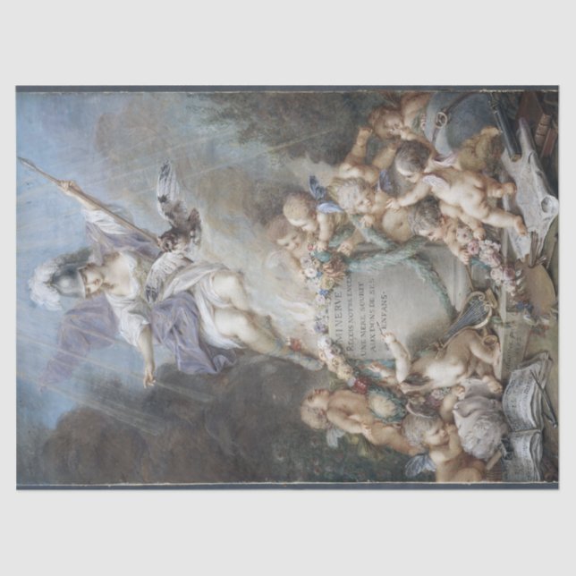 Papier Mousseline Hommage à Minerva Floral Ephemera Decoupage (Recto)