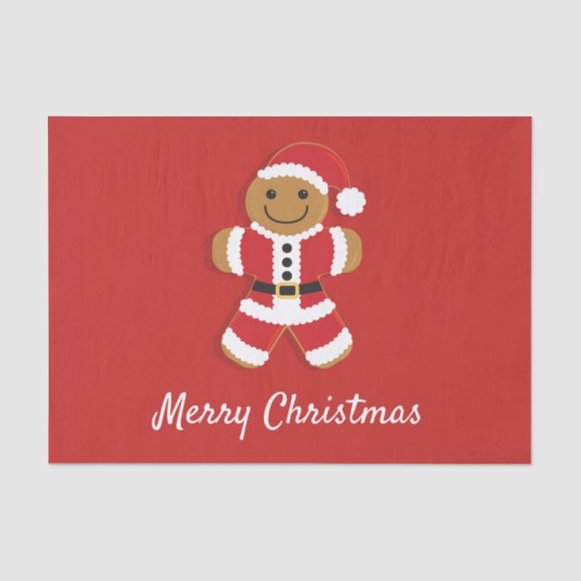 Papier Mousseline Homme de pain d'épices père Noël | Papier Tissus (Recto)