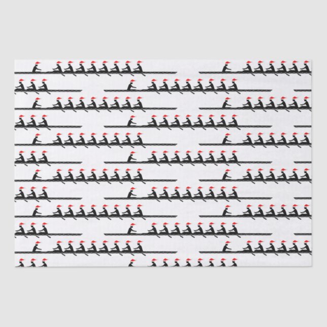 Papier Mousseline Hommes Santa Hat Rowing Rowers Équipe #4 (Recto)