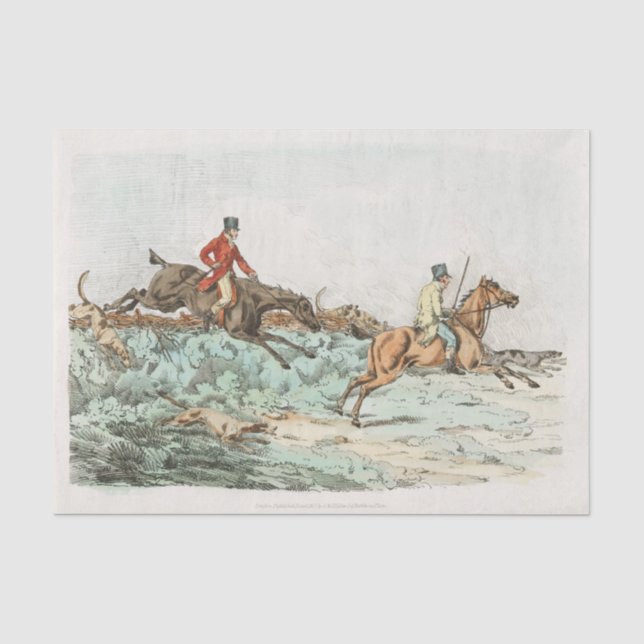 Papier Mousseline Hommes se défoulant pendant une chasse sportive (Recto)