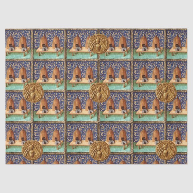 PAPIER MOUSSELINE HONEY BEE COIN BEEHIVES, MAINTIEN DE L'OEUVRE, MAI (Recto)