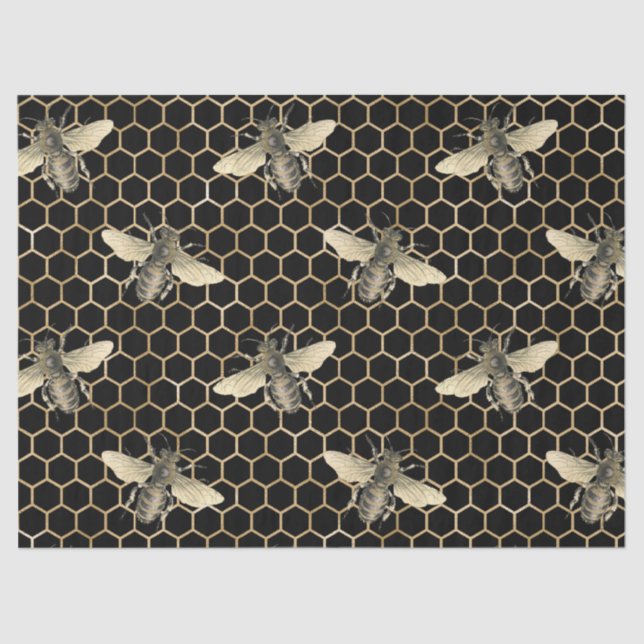 Papier Mousseline Honey Bee Series Design 8 Tissu Paper (Recto)