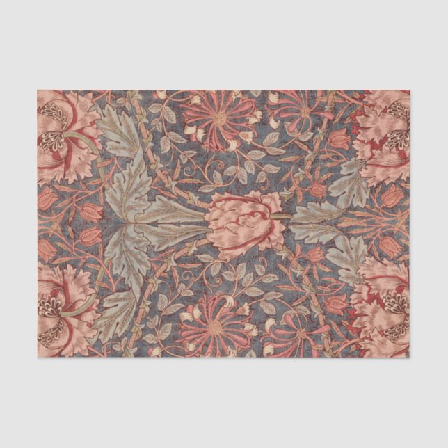 Papier Mousseline Honeysuckle, modèle floral de William Morris (Recto)