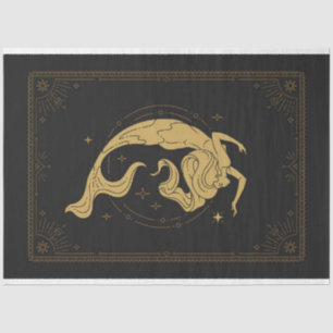 Papier Mousseline Horiscope vintage Mermaid Pise Découpage