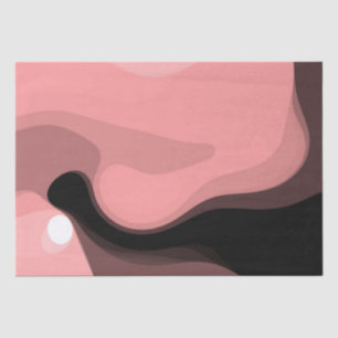 Papier Mousseline Horizon coucher de soleil : rose, noir et blanc Ab