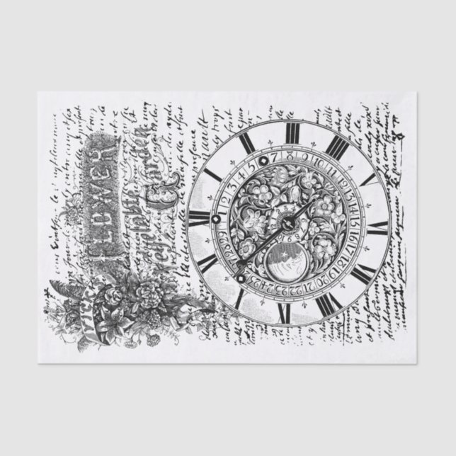 Papier Mousseline Horloge de jardin (Recto)
