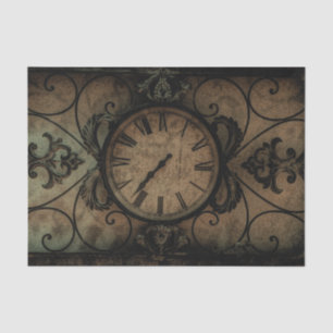 Papier Mousseline Horloge murale antique gothique vintage Steampunk