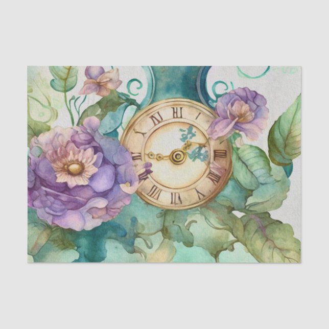 Papier Mousseline Horloge vintage (Recto)