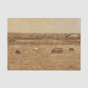 Papier Mousseline Horse Ranch Country Western Texture Vintage