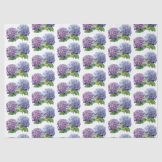 Papier Mousseline Hortensias bleus