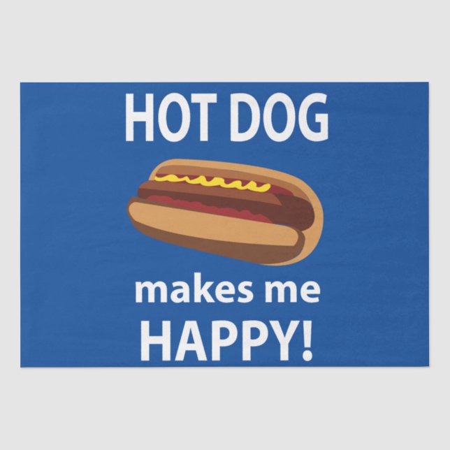 Papier Mousseline Hot Dog Me Rend Heureux Hot Dog (Recto)