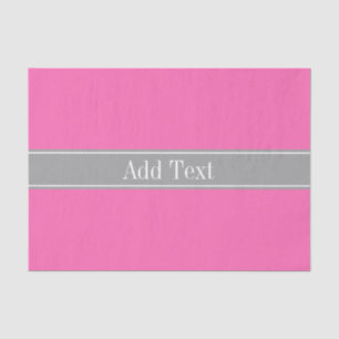 Papier Mousseline Hot Pink #2, Dark Gray Ribbon Nom Monogram