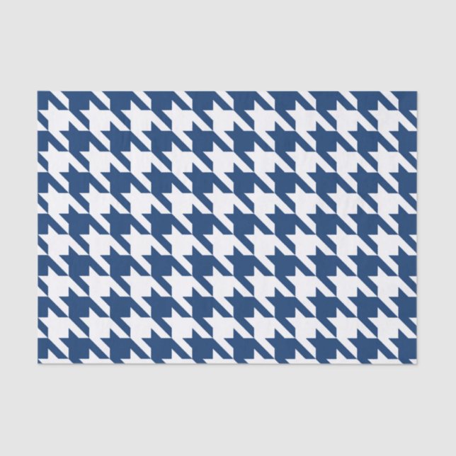 Papier Mousseline Houndstooth élégant de la Marine (Recto)