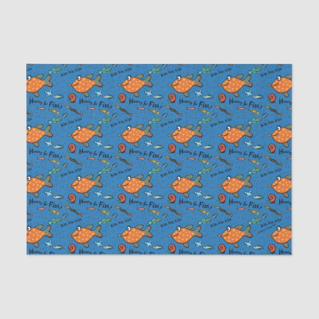 Papier Mousseline Hourra pour le motif de poissons (Recto)